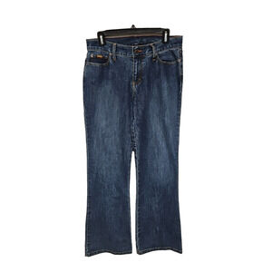 BONGO VTG Flare Jeans Juniors SZ 11 Y2K 90s Logo Crosshatch Stretch Blue Boho